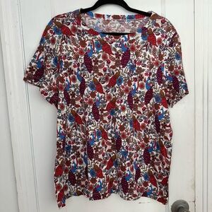 LOFT NWT Colorful Floral Print T-Shirt Size XL